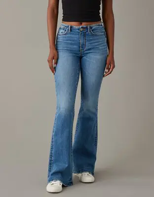 American Eagle Stretch Low-Rise Flare Jean. 1