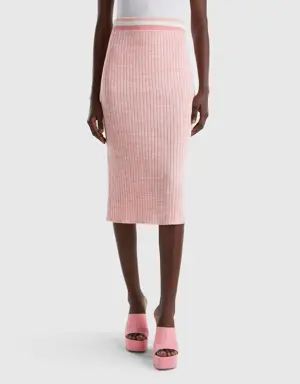 pink knit pencil skirt
