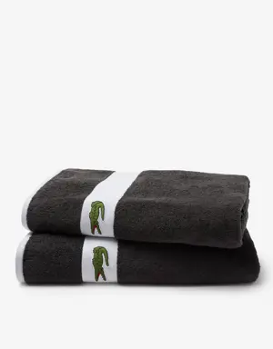 Asciugamano L Casual in cotone con fasce a contrasto