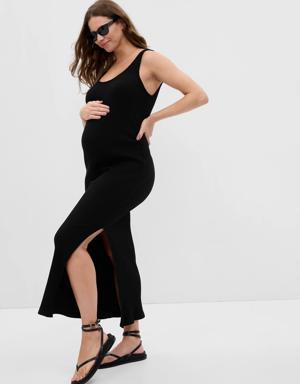 Maternity Rib Maxi Dress black