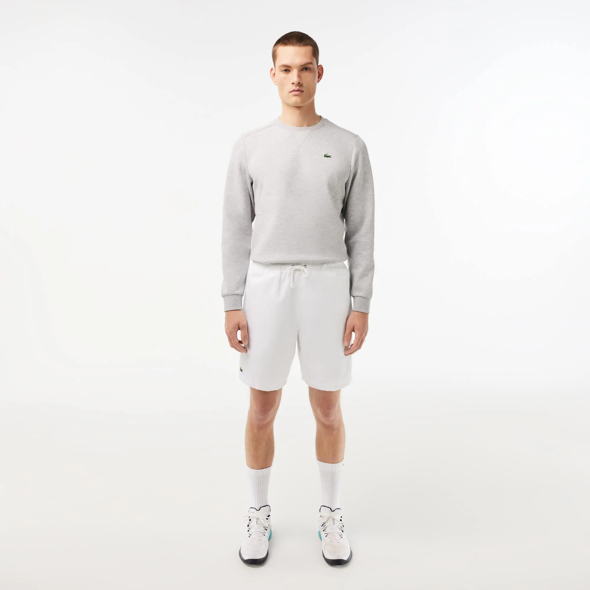 Lacoste Men's Lacoste SPORT tennis shorts in solid diamond weave taffeta. 1