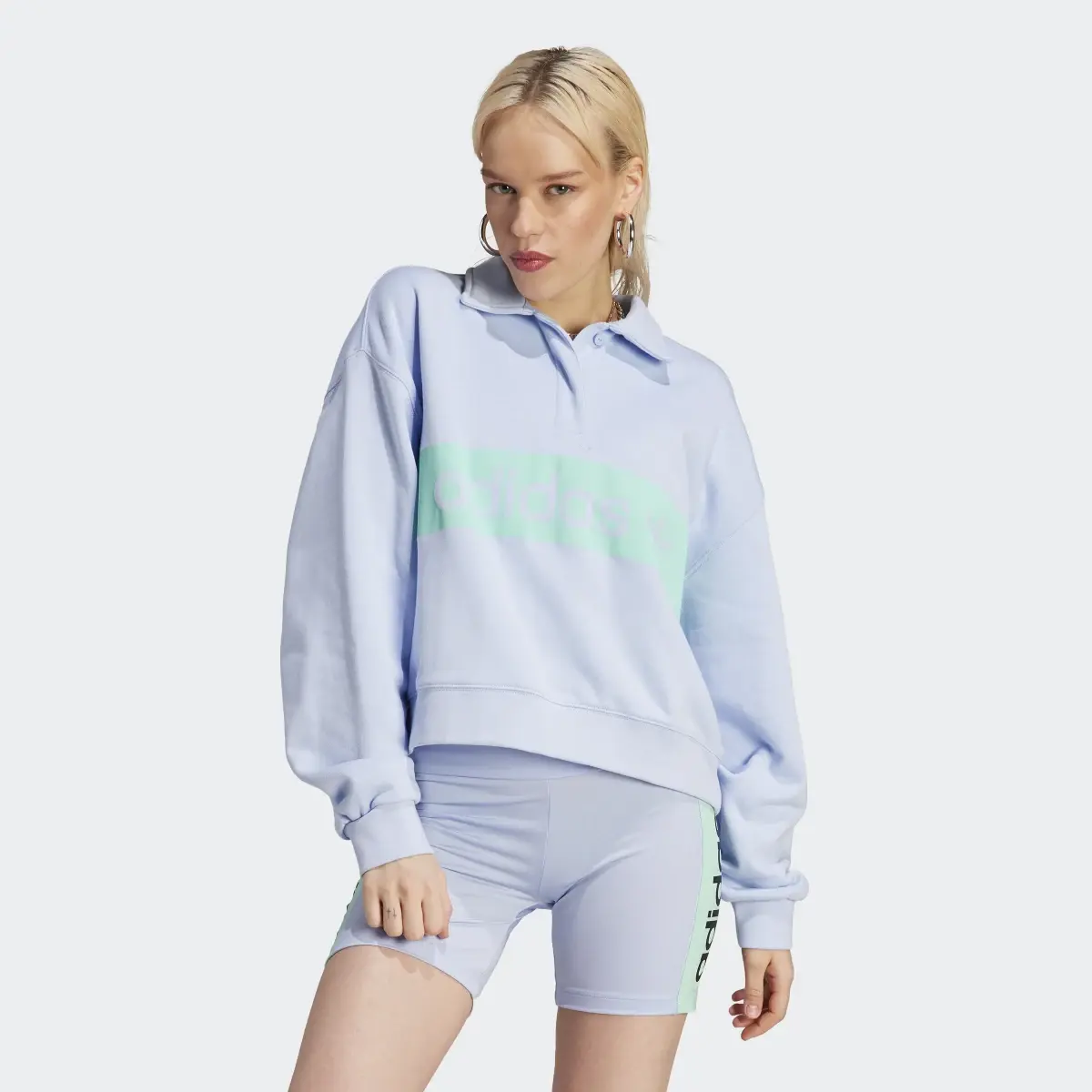 Adidas Loose Collar Sweatshirt. 2