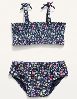 2-Piece Smocked Bikini Swim Set for Baby blue