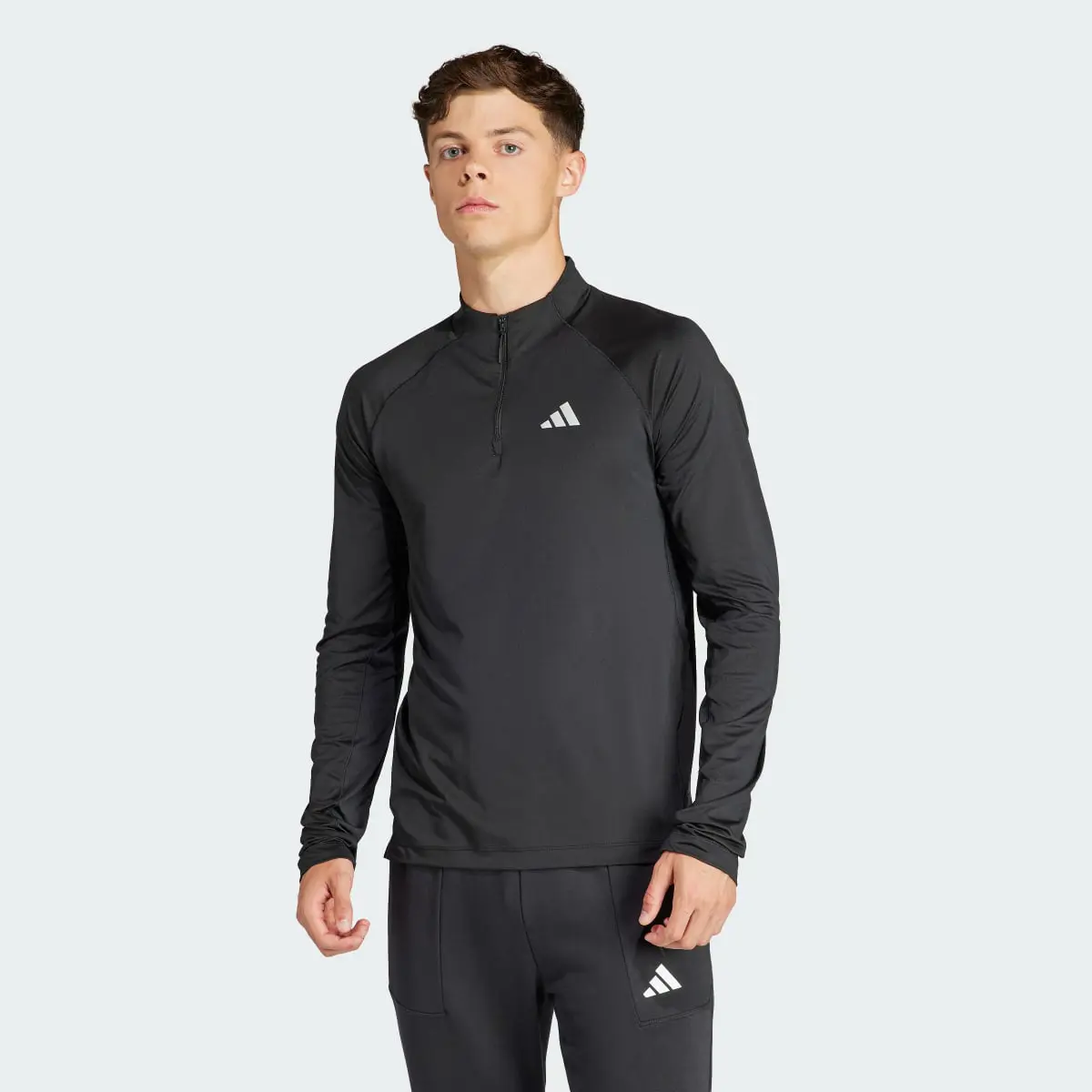 Adidas Gym+ Training 1/4-Zip Long Sleeve Tee. 2