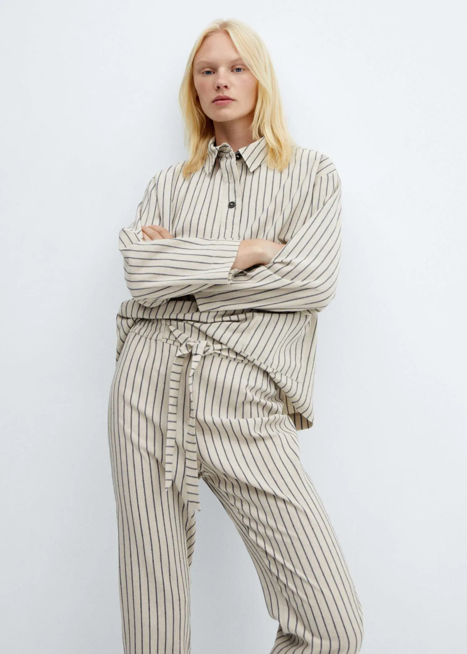 Mango Striped pajama trousers. 2