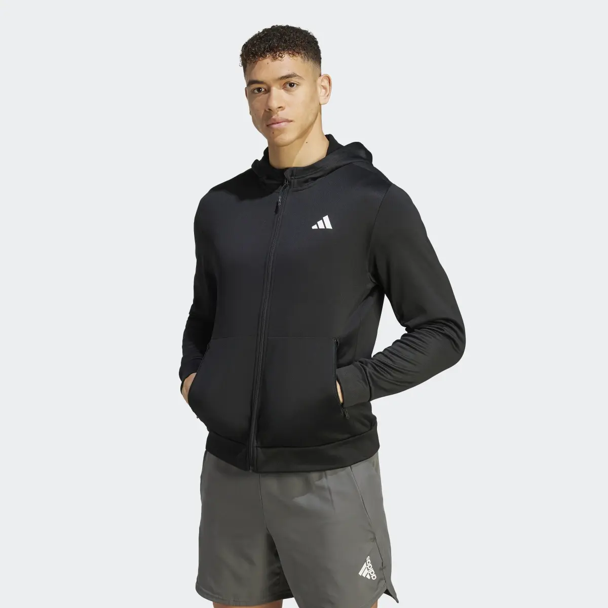 Adidas Train Essentials Seasonal Training Full-Zip Hoodie. 2