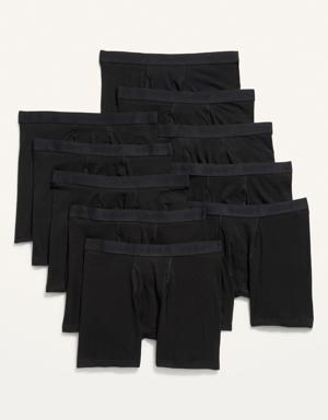 Soft-Washed Built-In Flex Boxer-Brief Underwear 10-Pack --6.25-inch inseam black