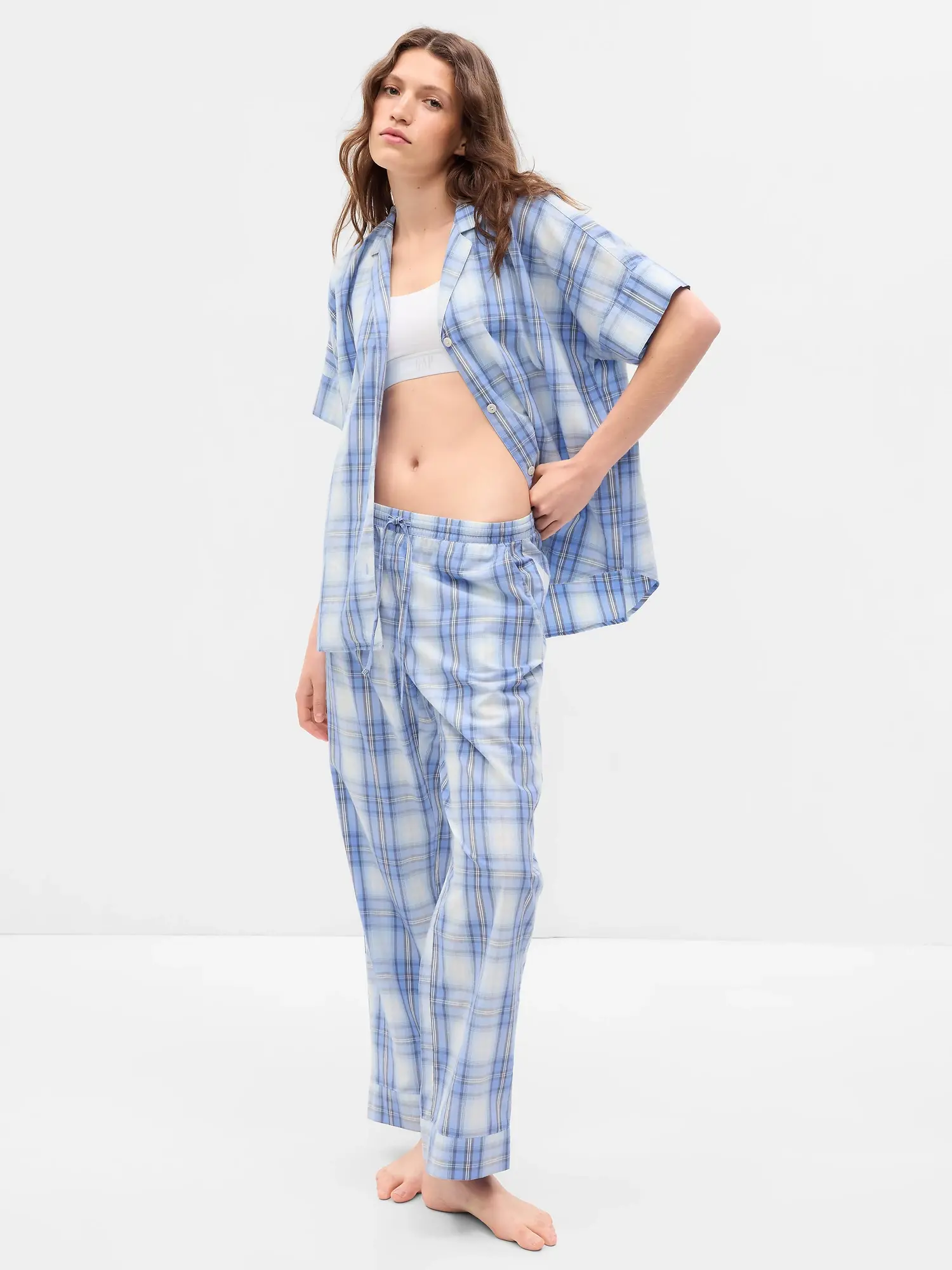 Gap Poplin PJ Pant blue. 1