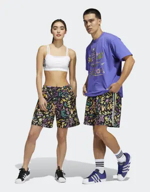 Shorts Tejidos Estampados Love Unites Doodle (Unisex)