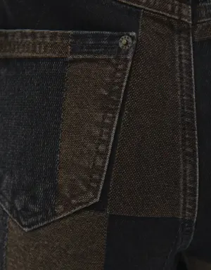 Kahverengi Orta Bel Wide-Leg Pantolon