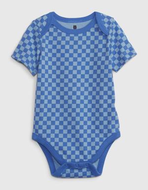 Baby 100% Organic Cotton Mix and Match Graphic Bodysuit blue