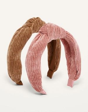 Fabric-Covered Headband 2-Pack for Women pink