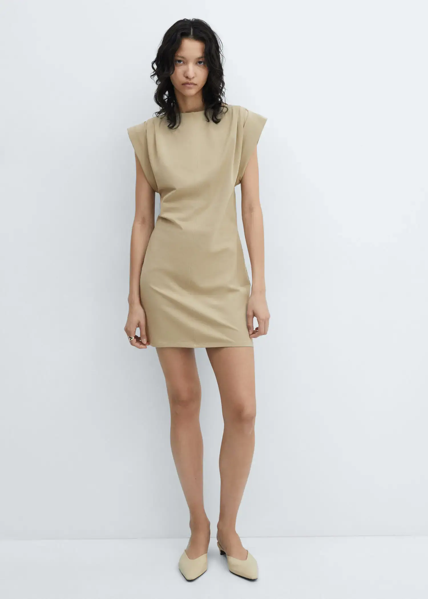 Mango Knitted dress with turn-up sleeves. 3