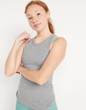 Old Navy UltraLite Rib-Knit Racerback Tank Top for Women gray