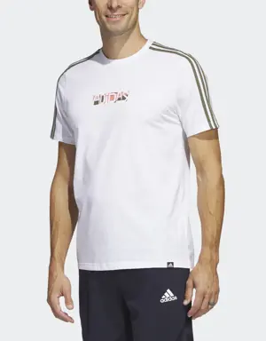 Adidas Playera Estampada Sportswear 3 Franjas Sport Optimist (Manga Corta)