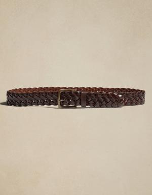 Nestor Braided Leather Belt brown