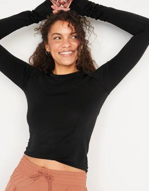 Old Navy Seamless Long-Sleeve T-Shirt for Women black