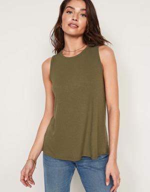 Old Navy Luxe Rib-Knit Swing Tank Top for Women green