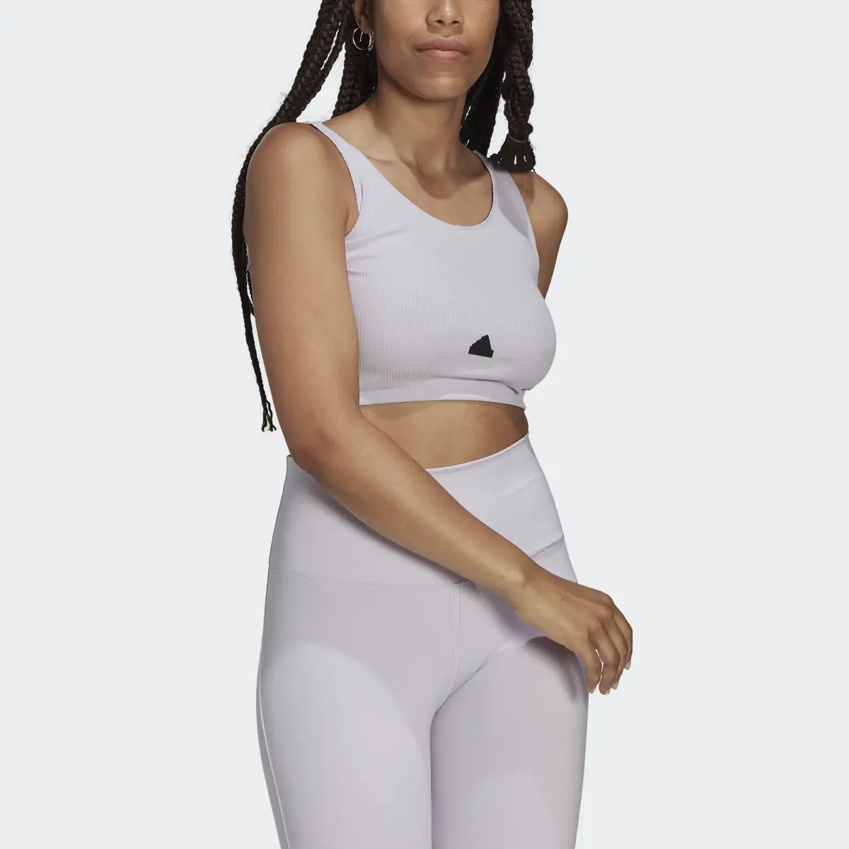 Adidas Rib Cropped Top. 1