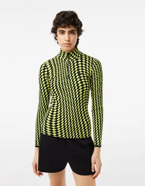 Women’s Two-Tone Jacquard Half-Zip Sweater