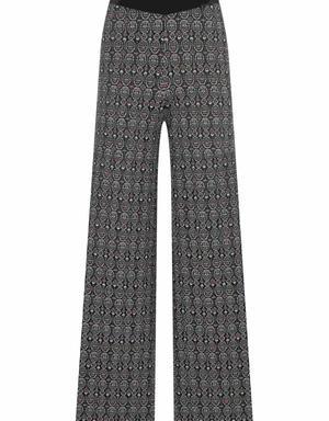 Ethnic Patterned Elastic Knitwear Trousers