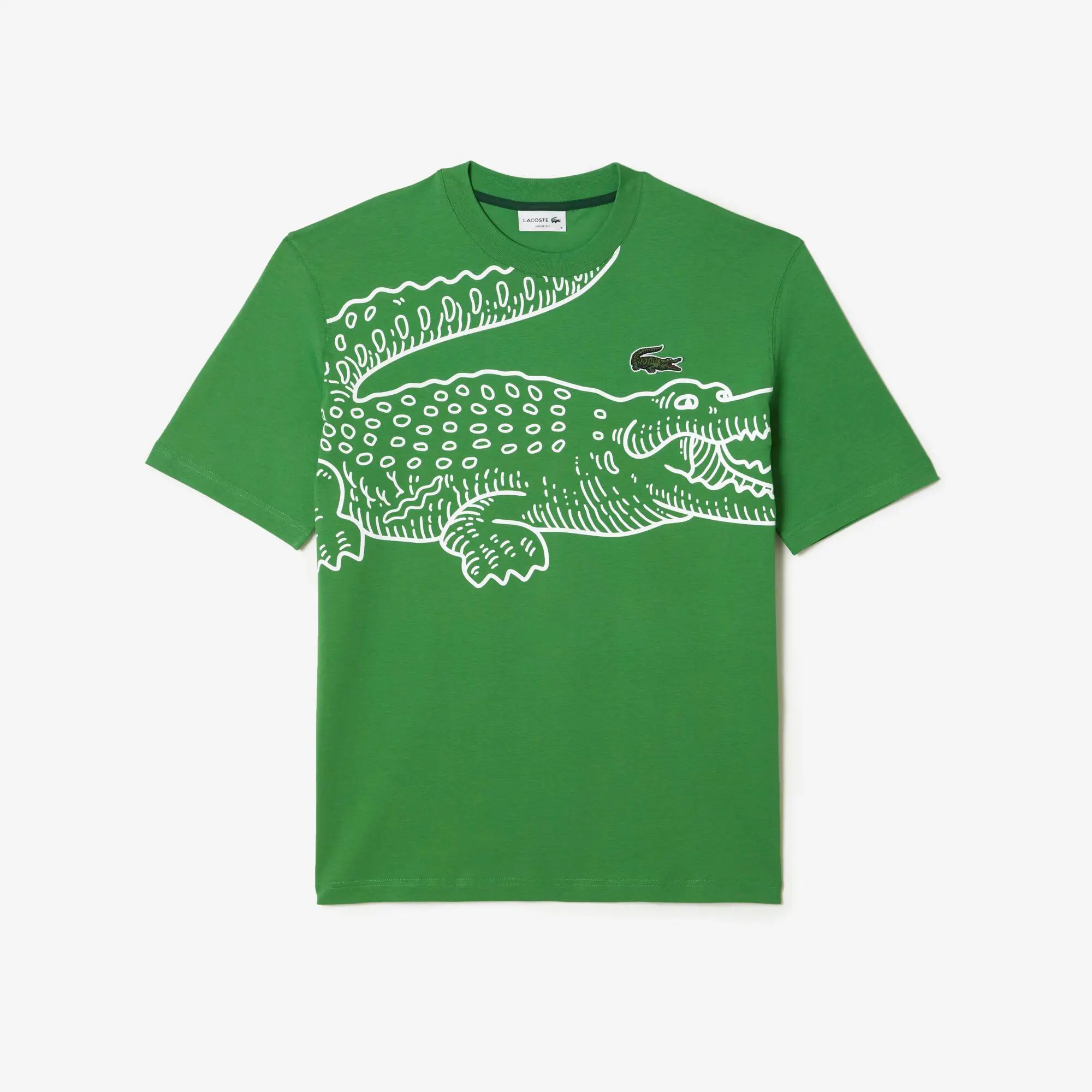 Lacoste T-shirt col rond homme Lacoste loose fit imprimé crocodile. 2