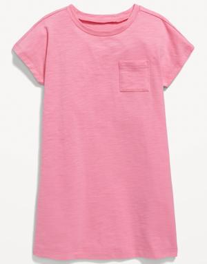 Short-Sleeve Slub-Knit T-Shirt Dress for Toddler Girls pink