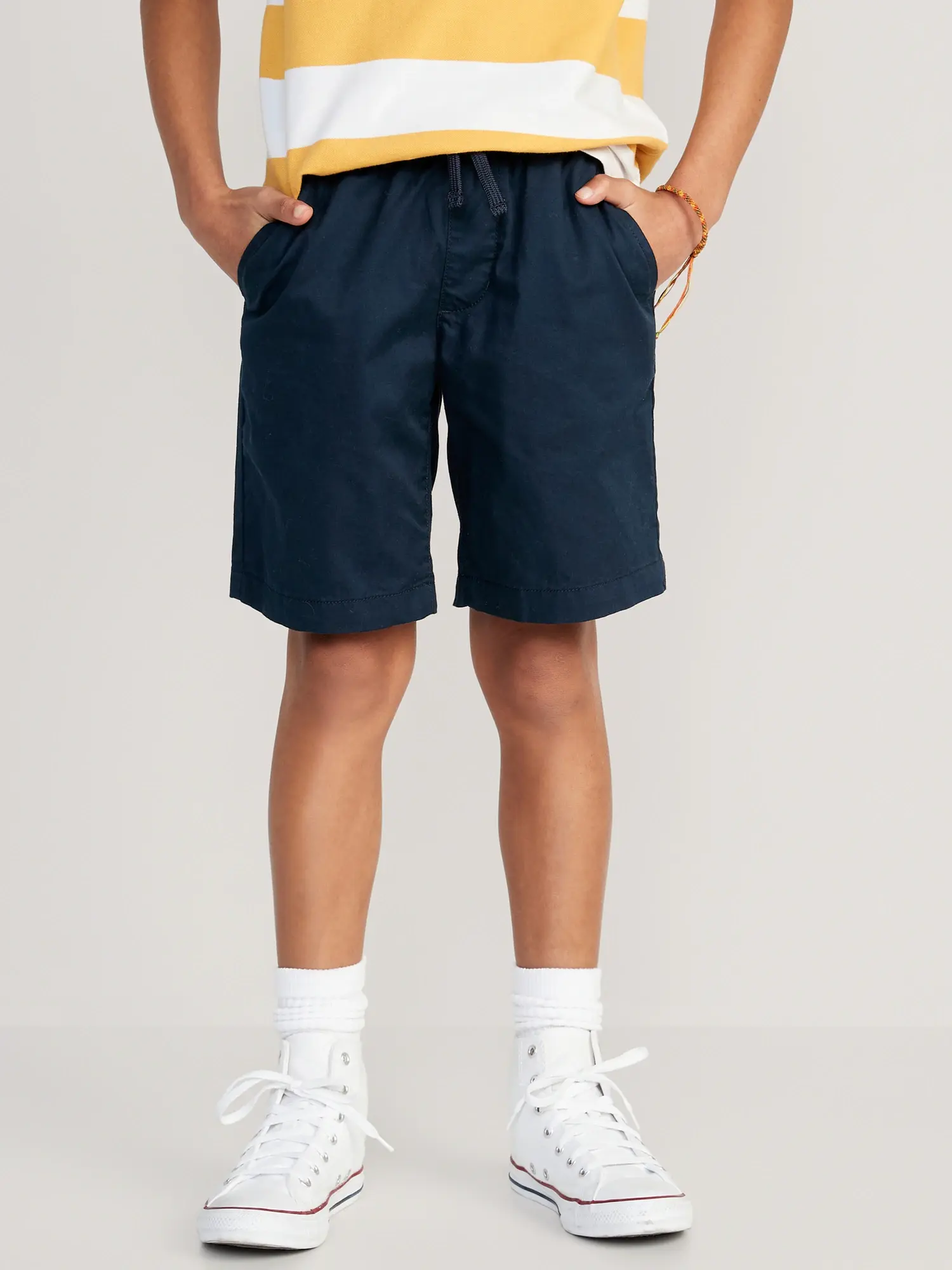 Old Navy Built-In Flex Straight Twill Jogger Shorts for Boys (At Knee) blue. 1