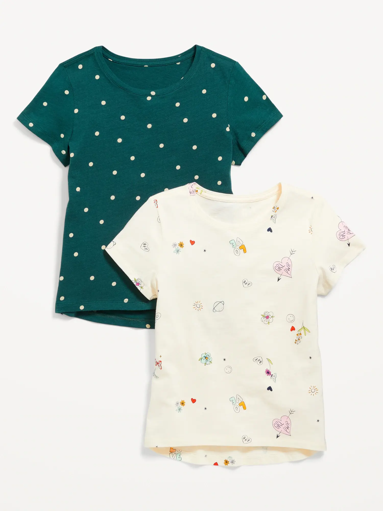 Old Navy Softest Short-Sleeve T-Shirt Variety 2-Pack for Girls blue. 1