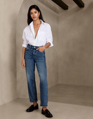 The Petite Straight Jean blue