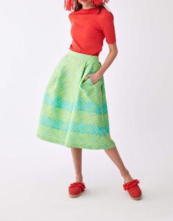 Lime Checked Tea Skirt