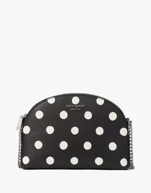 Morgan Sunshine Dot Double-zip Dome Crossbody