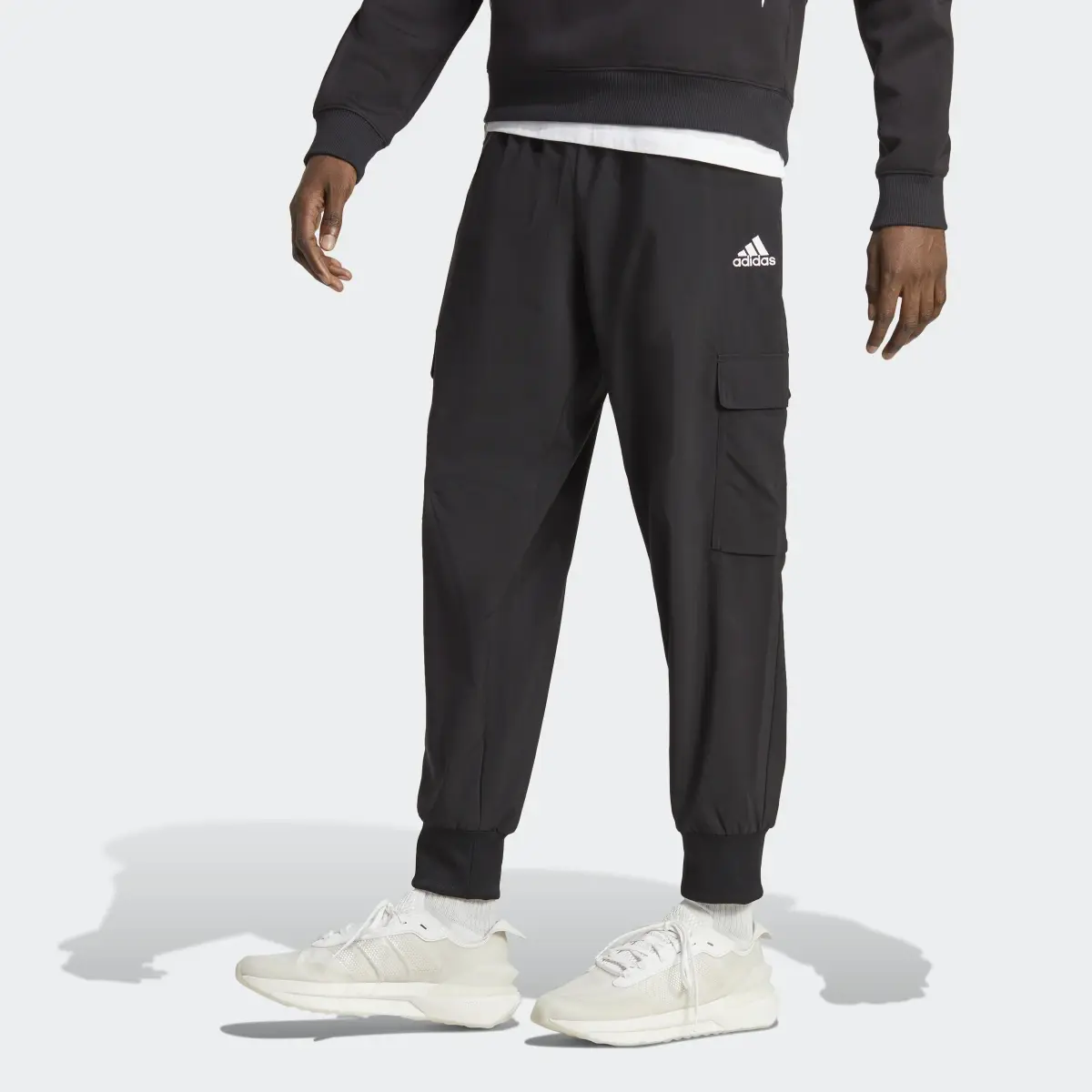 Adidas Essentials Small Logo Woven Cargo Ankle-Length Pants. 2