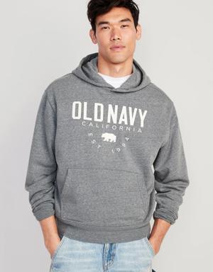 Logo-Graphic Pullover Hoodie for Men gray