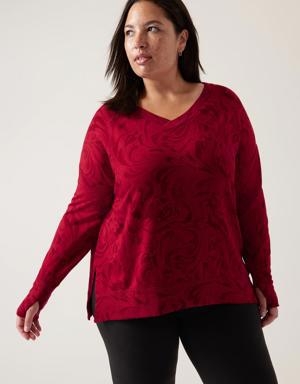 Coaster Luxe V&#45Neck Sweatshirt red
