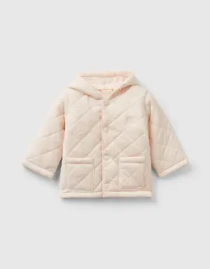 quilted jacket with hood