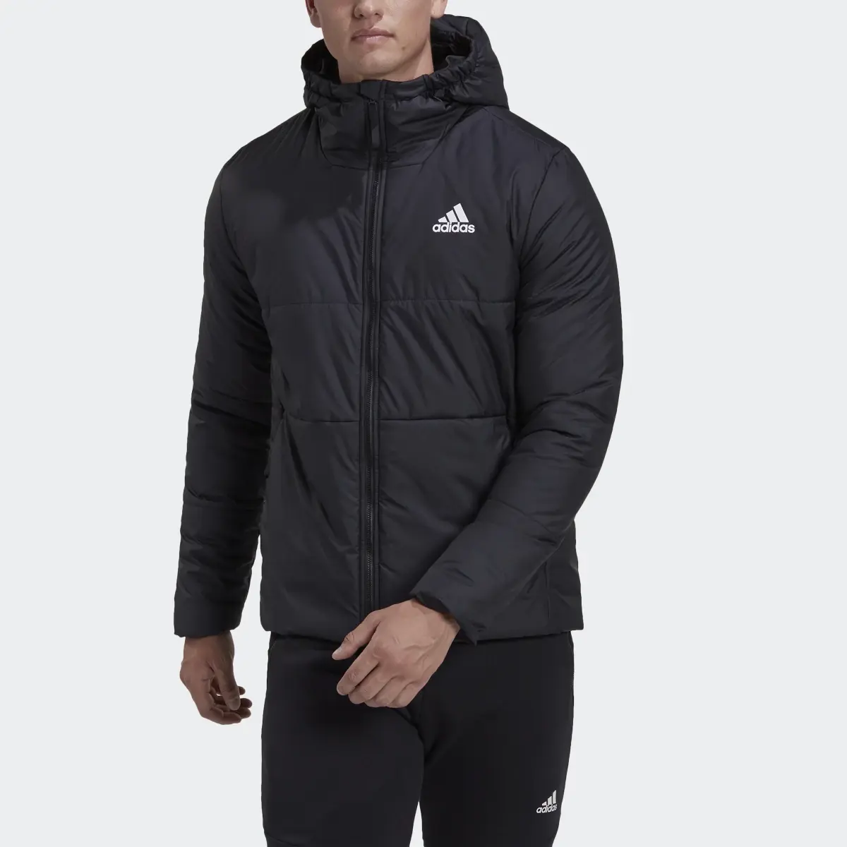 Adidas BSC 3-Stripes Hooded Insulated Jacket. 1