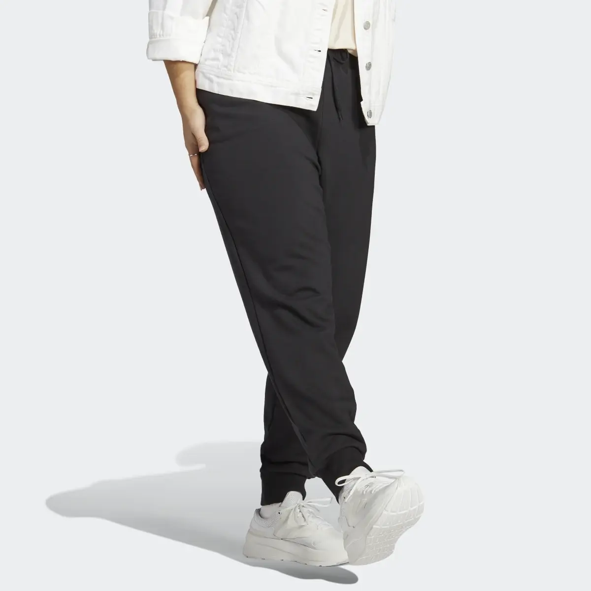 Adidas Essentials Linear French Terry Cuffed Pants (Plus Size). 3