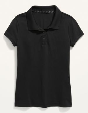 Uniform Moisture-Wicking Polo Shirt for Girls black