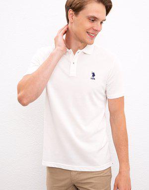 Erkek Ecru Polo Yaka T-Shirt Basic