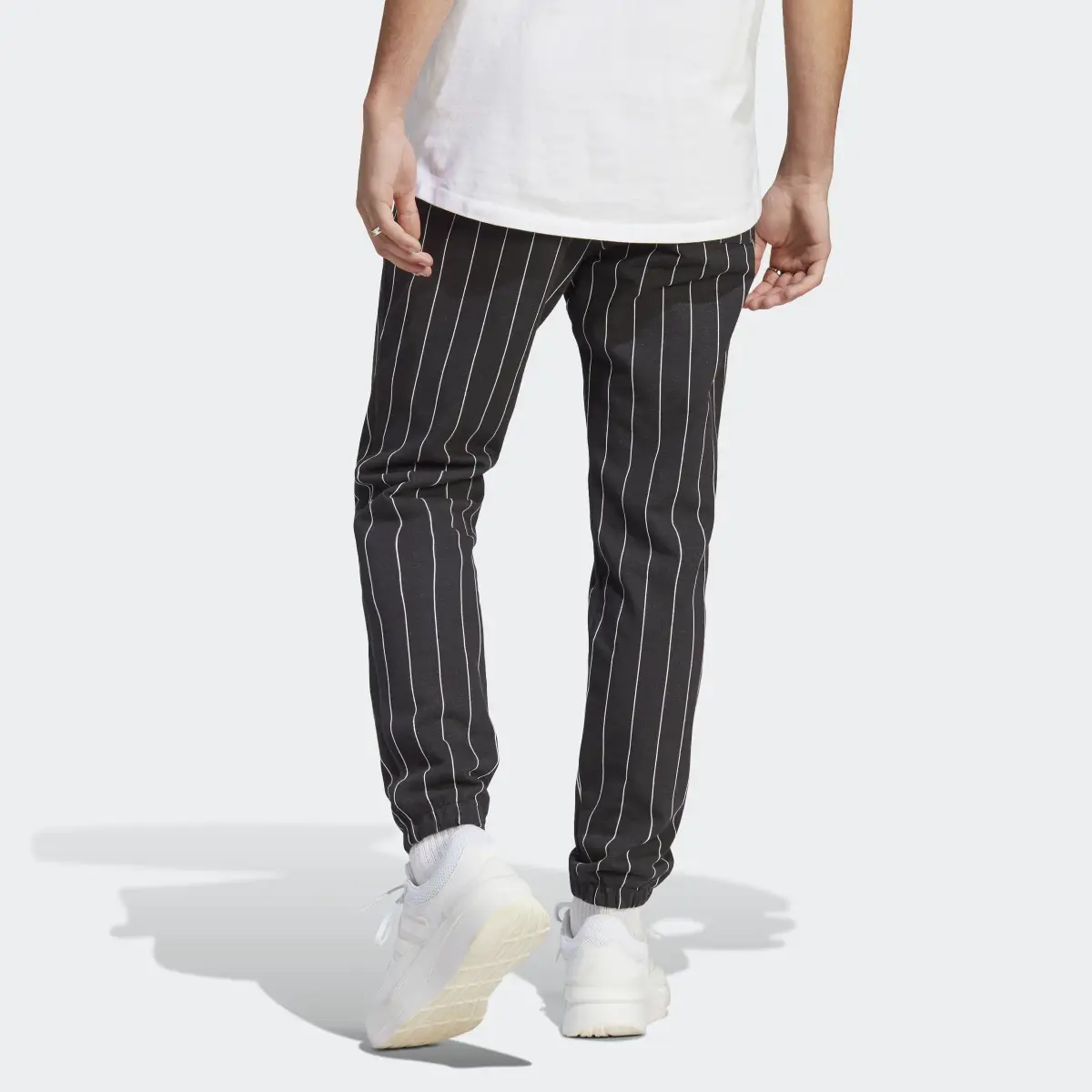 Adidas Pinstripe Fleece Joggers. 2