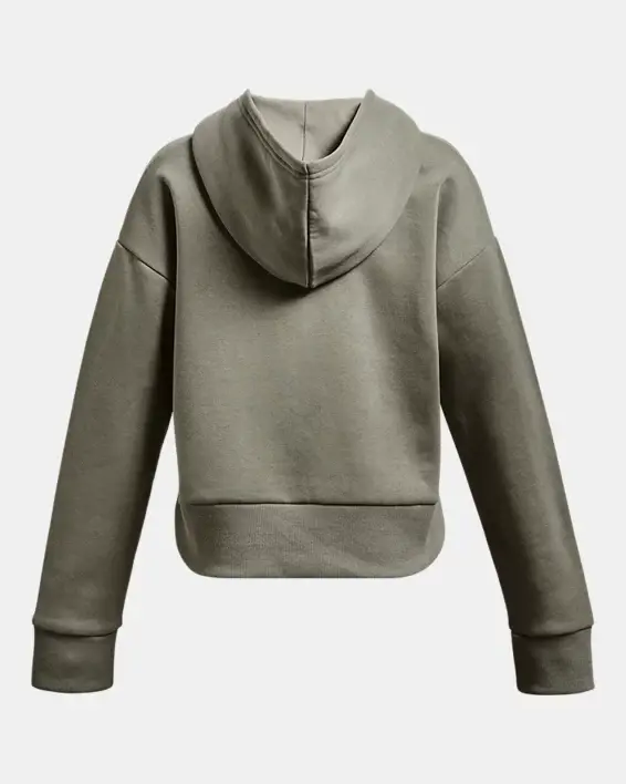 Under Armour Girls' UA Rival Fleece Crop Hoodie. 2