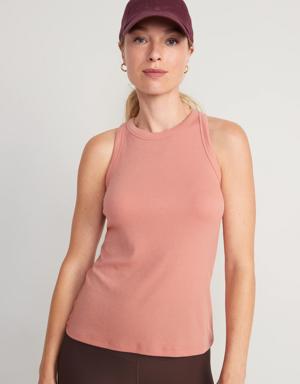 Old Navy UltraLite Racerback Rib-Knit Performance Tank for Women pink