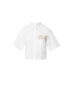 White Shirt With Sequin Embroidery Detail