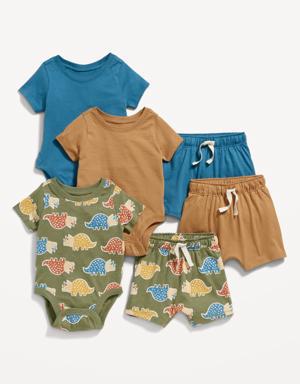 6-Piece Bodysuit and Shorts Set for Baby multi
