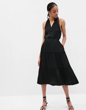 Tiered Midi Dress black