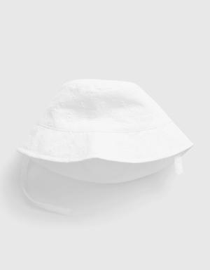 Baby Eyelet Bucket Hat white