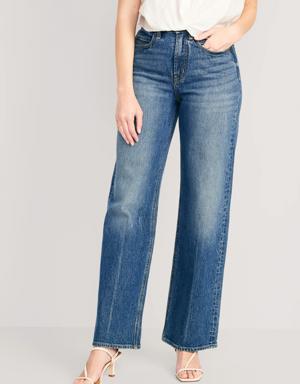 Curvy Extra High-Waisted Sky-Hi Wide-Leg Jeans for Women blue