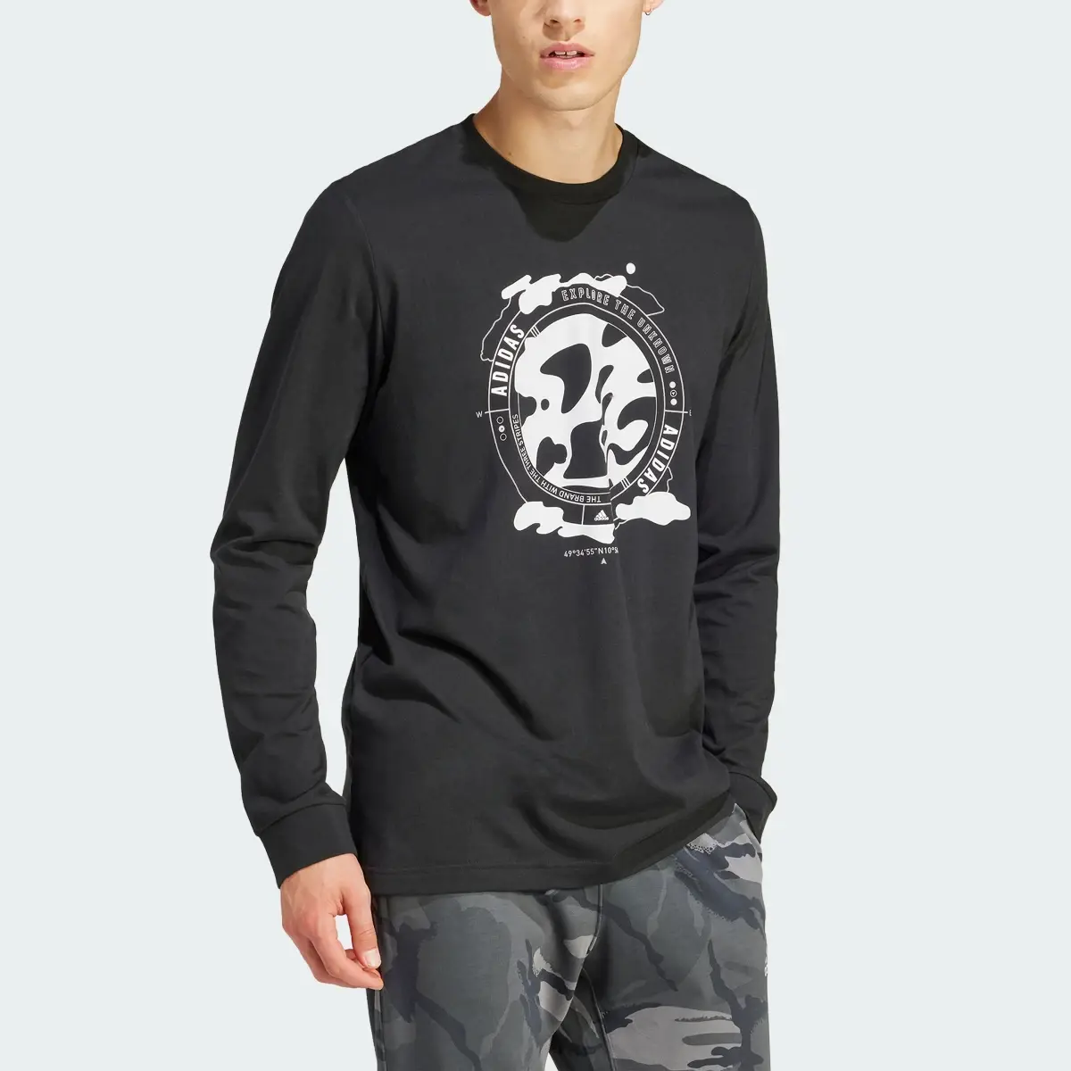 Adidas City Escape Town Camo Long Sleeve Graphic Tee. 1