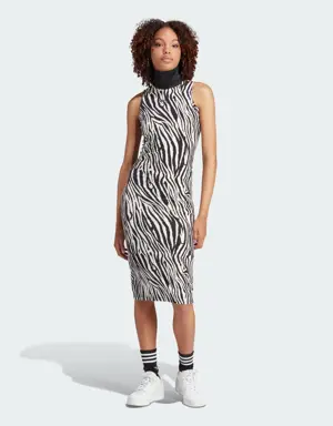 Allover Zebra Animal Print Kleid